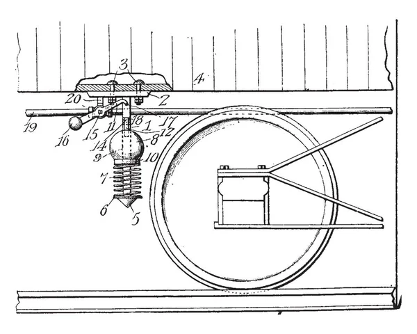 Freno Aire Sistema Frenado Transporte Accionado Por Aire Comprimido Dibujo — Archivo Imágenes Vectoriales