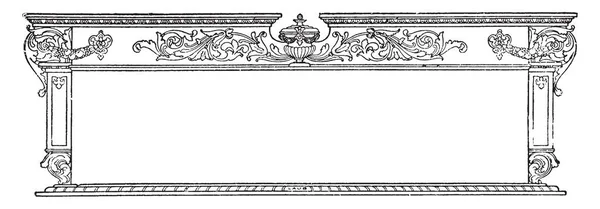 Bannière Ornée Ont Motif Conception Entrée Palais Dessin Ligne Vintage — Image vectorielle