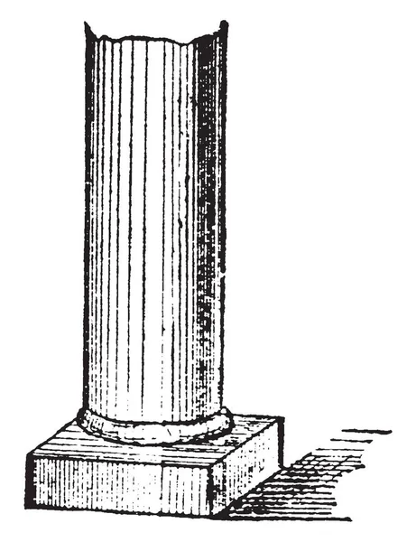 Piliers Pierre Bois Métal Bâtiment Ornement Monument Dessin Ligne Vintage — Image vectorielle