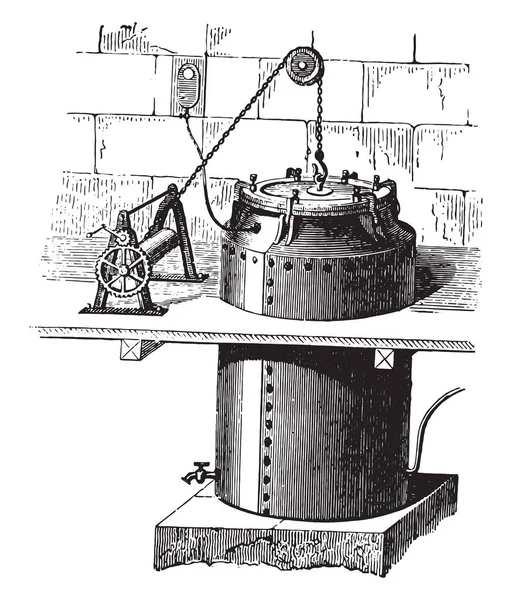 Írja Kazán Gyógyítására Vintage Vésett Illusztráció Ipari Enciklopédia Lami 1875 — Stock Vector