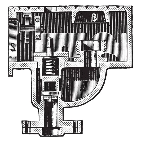 Stoep Watertanden Vintage Gegraveerd Illustratie Industriële Encyclopedie Lami 1875 — Stockvector