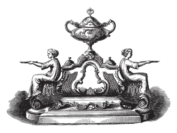 Inkstand Projetado Estilo Louis Quatorze Século Xvii Século Xviii Vaso —  Vetores de Stock