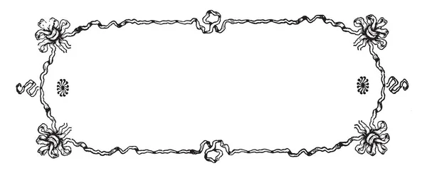 Баннер Ленты Полностью Декорирован Рисунок Винтажной Линии Гравировка Иллюстрации — стоковый вектор