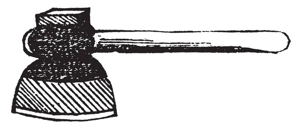 Ilustracja Przedstawia Szeroki Który Jest Używany Rąbania Drewna Vintage Rysowania — Wektor stockowy
