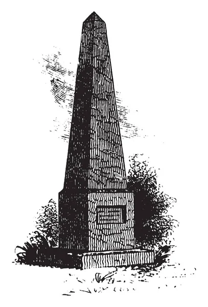 記念碑のヒューバート ホレイショ ハンフリー ジュニア アメリカの政治家 ビンテージ ライン描画または彫刻の図 — ストックベクタ