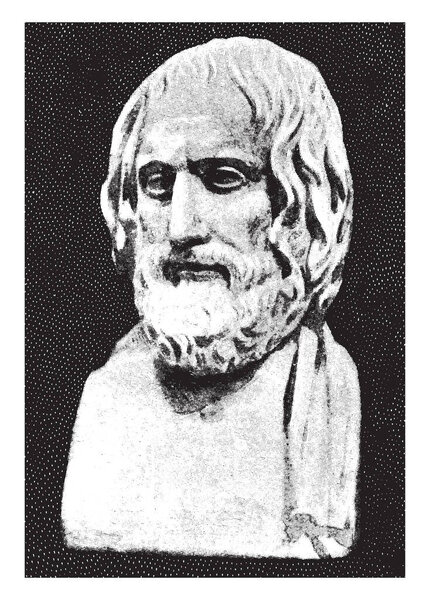 vintage styled illustration of roman man sculpture