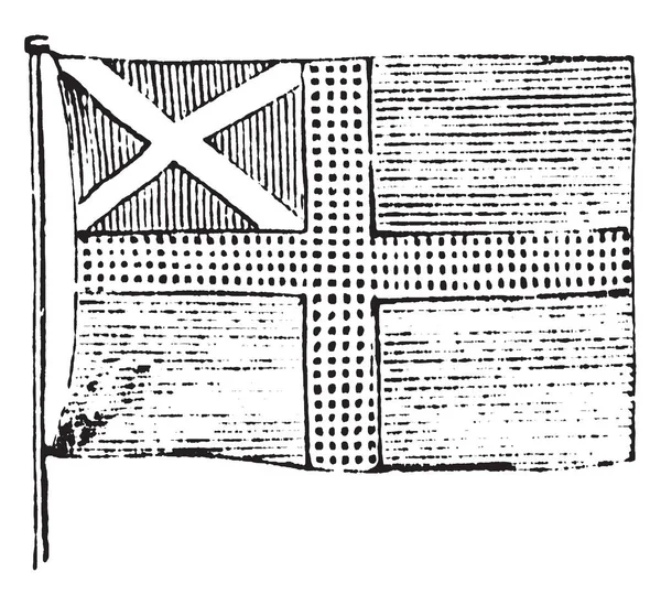 Bayrak Sveç 1881 Bayrağı Çapraz Bayrak Kenarlarını Uzanan Noktalar Ile — Stok Vektör