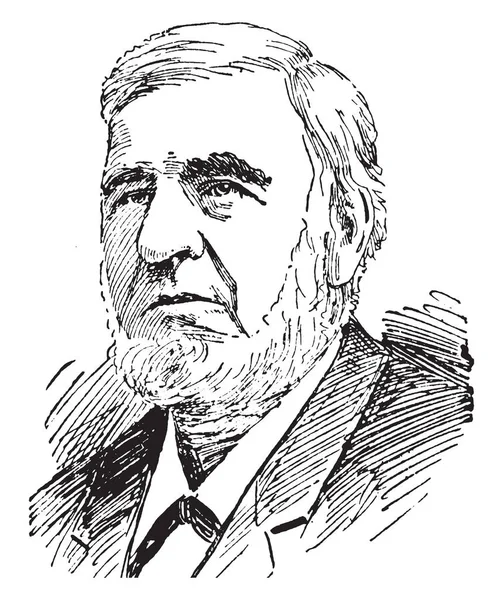 裁判官デイヴィッド デイヴィス 1815 1886 彼はイリノイ州と合衆国最高裁判所 ビンテージの線描画や彫刻イラストの陪席判事からアメリカ合衆国上院議員 — ストックベクタ