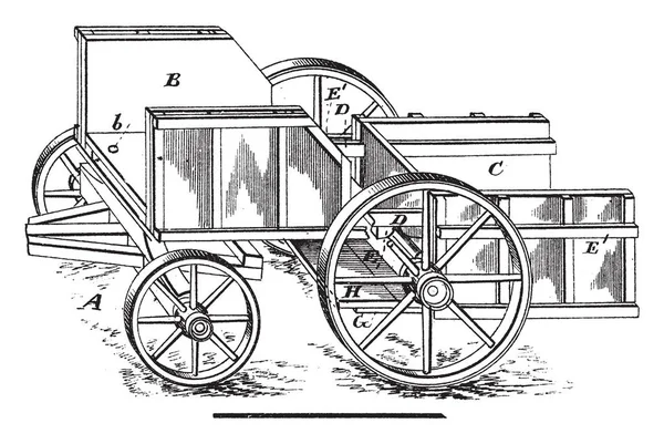 Questa Illustrazione Rappresenta Sugar Cane Wagon Veicolo Utilizzato Trasporto Merci — Vettoriale Stock