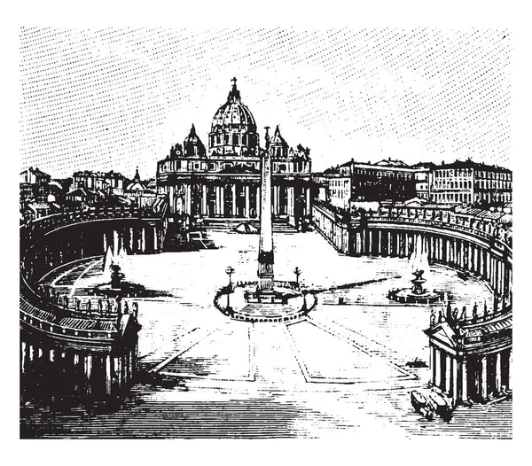 Roma San Pedro Considera Propia Ciudad Una Iglesia Renacentista Italiana — Vector de stock