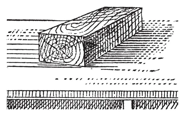 Esta Ilustración Representa Bloque Que Una Masa Sólida Madera Dibujo — Vector de stock