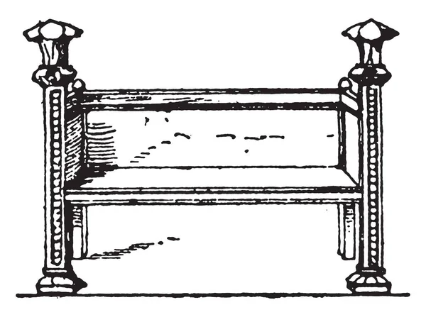 Panca Del Medioevo Con Bracciolo Schienale Allo Stesso Livello Seduta — Vettoriale Stock