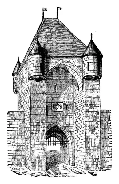 Moret Gate Xiii Secolo Illustrazione Incisa Epoca Enciclopedia Industriale Lami — Vettoriale Stock