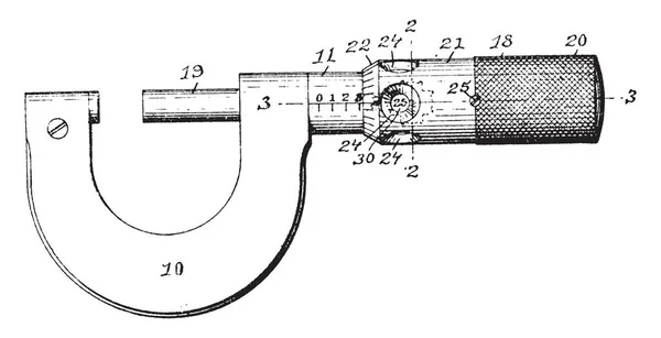 Ilustrasi Ini Mewakili Mikrometer Calipers Yang Digunakan Untuk Mengukur Diameter - Stok Vektor