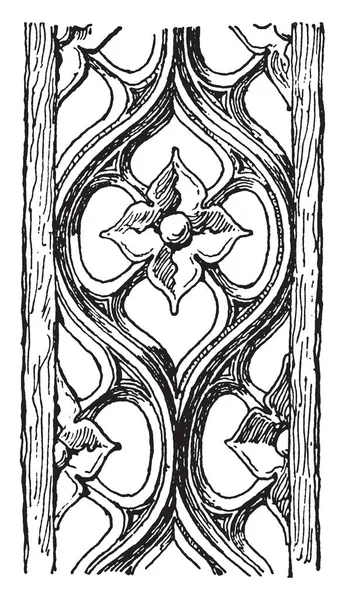 Резьба Четырнадцатого Века Винтажные Линии Рисунок Гравировка Иллюстрации — стоковый вектор