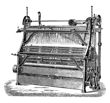 Keten comber, vintage illüstrasyon kazınmış. Endüstriyel ansiklopedi E.-O. Lami - 1875.