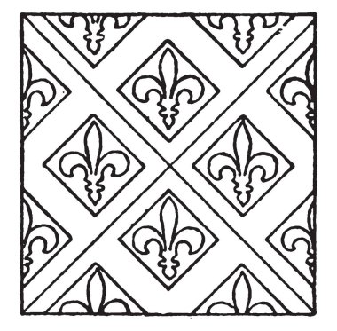 Ortaçağ döşeme deseni birlikte, vintage çizim için uygun veya illüstrasyon oyma en eski bir süreçtir.