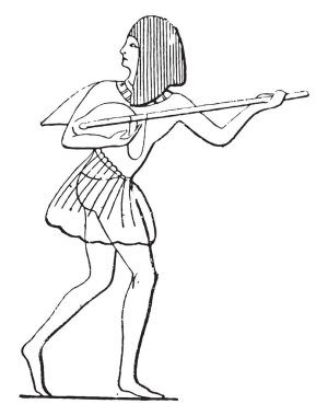 Dans, vintage oyulmuş illüstrasyon gitarist. Antik antika ailesinin 1881 özel hayatı