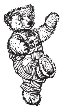 Bu resmi bir ayı tulum ve çizim için yürüyüş, vintage gösterir ayı, yürüyüş veya illüstrasyon oyma