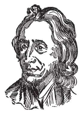 John Locke, 1632-1704, o bir İngiliz filozof ve hekim, vintage çizgi çizme veya oyma illüstrasyon yapıldı.