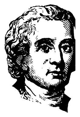 Maryland çiftlik ve bir savunucusu, Maryland, vintage çizgi çizme veya oyma illüstrasyon ilk ABD Senatörü Charles Carroll, 1737-1832, o oldu