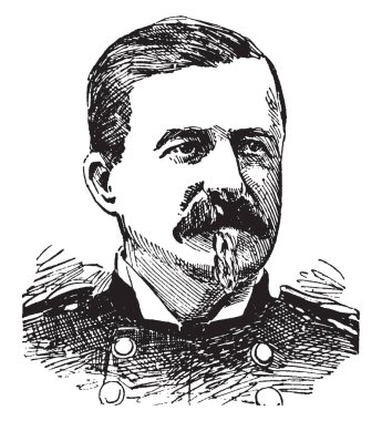 General Alexander M. Mccook, 1831-1903, bir kariyer Amerika Birleşik Devletleri Ordusu subayı ve bir generali Amerikan İç Savaşı, vintage çizgi çizme veya oyma illüstrasyon biriydi