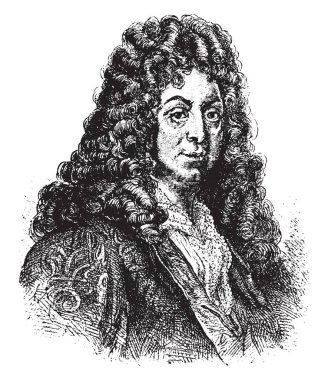 Jean Racine, 1639-1699, o bir Fransız oyun yazarı ve üç büyük yazarlar on yedinci yüzyıl Fransa, vintage çizgi çizme veya oyma illüstrasyon biri oldu