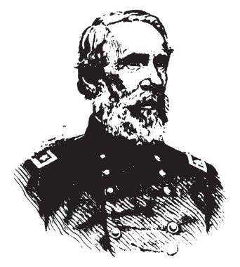 Genel Edwin V. Sumner, 1797-1863, o bir kariyer Amerika Birleşik Devletleri Ordusu subay ve Birliği ordusu genel, vintage çizgi çizme veya oyma illüstrasyon yapıldı.