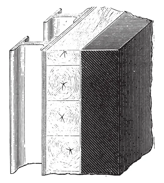 Acorazado Devastation Francés Ilustración Grabada Vintage Enciclopedia Industrial Lami 1875 — Archivo Imágenes Vectoriales