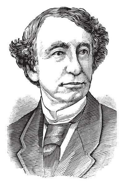 Сэр Джон Александр Макдональд, 1815 - 1891, был первым премьер-министром Канады, рисовал винтажные линии или гравировал иллюстрации
