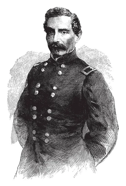 博勒加德将军 1818 1893 他是美国陆军军官和第一个著名的同盟州军队在美国内战期间 复古线条画或雕刻插图 — 图库矢量图片