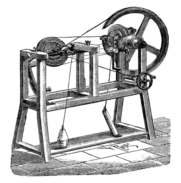 Pamuk dikiş, vintage oyulmuş Gösterim amacıyla düzleştirme. Endüstriyel ansiklopedi E.-O. Lami - 1875.