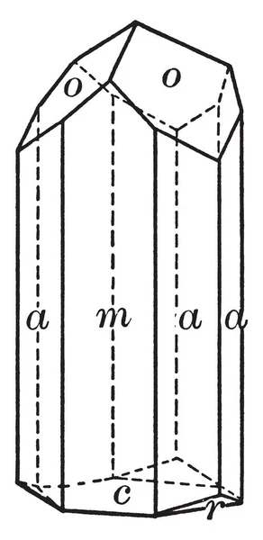 Questo Diagramma Rappresenta Tormalina Caratterizzato Dalla Presenza Tre Facce Prisma — Vettoriale Stock