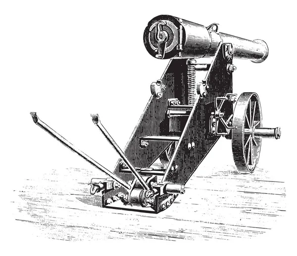 Canon 138M Belvédère Illustration Gravée Vintage Encyclopédie Industrielle Lami 1875 — Image vectorielle