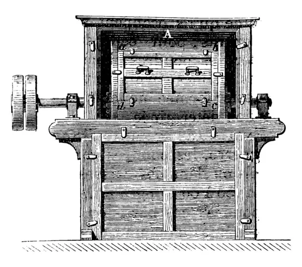 ミキサー 回転軸 ビンテージの刻まれた図 産業百科事典 1875 — ストックベクタ