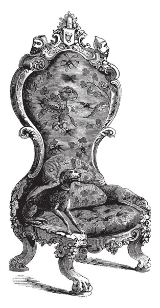 Chaise Irlandaise Sculpture Bois Des Hommes Appui Tête Des Chiens — Image vectorielle