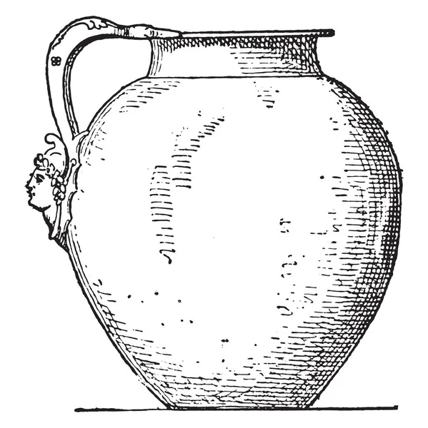 Bronze Vase Vintage Engraved Illustration — Stock Vector