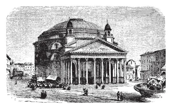 Pantheon Římě Chrám Který Byl Postaven Všem Bohům Starověkého Říma — Stockový vektor