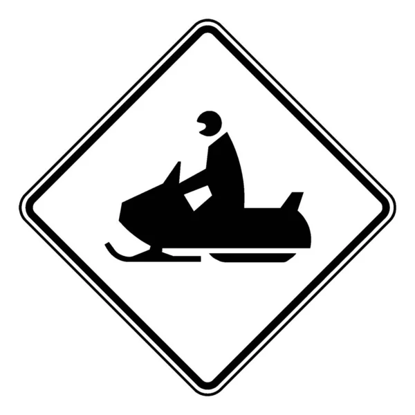 Non Vehicle Sign Showing Snow Mobile Crossing Which Gives Indication — Stock Vector