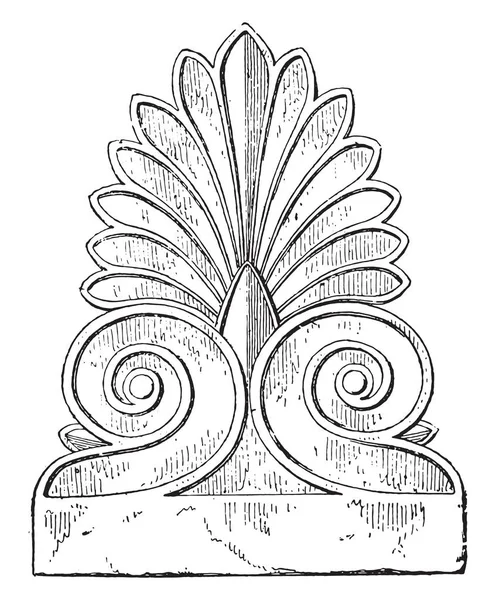 Palmette Parthenon Vintage Engraved Illustration — Stock Vector