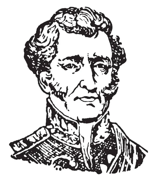 著者ウェルズリー ウェリントン ウェリントン公爵 1769 1852 彼はイギリス軍の将軍 政治家とイギリス ビンテージの線描画や彫刻イラストの総理大臣 — ストックベクタ