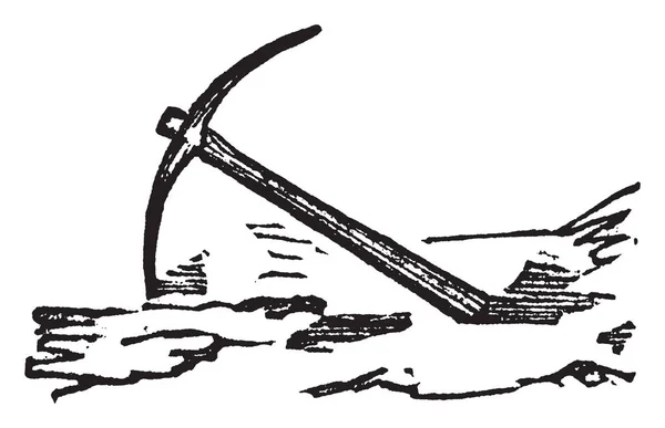 Esta Ilustração Representa Pickax Que Uma Borda Transversal Lâmina Outra — Vetor de Stock