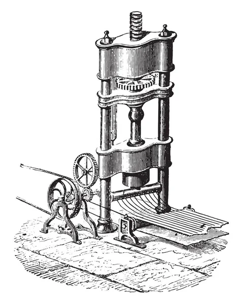 Aparelho Para Fabricação Fio Redondo Ilustração Gravada Vintage Enciclopédia Industrial —  Vetores de Stock