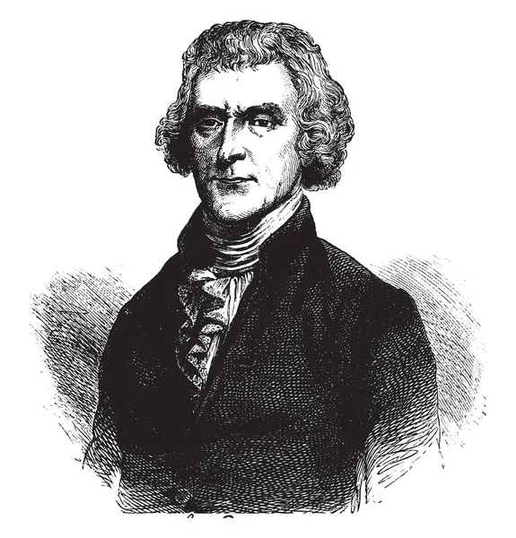 Thomas Jefferson 1743 1826 Ele Foi Pai Fundador Americano Principal —  Vetores de Stock