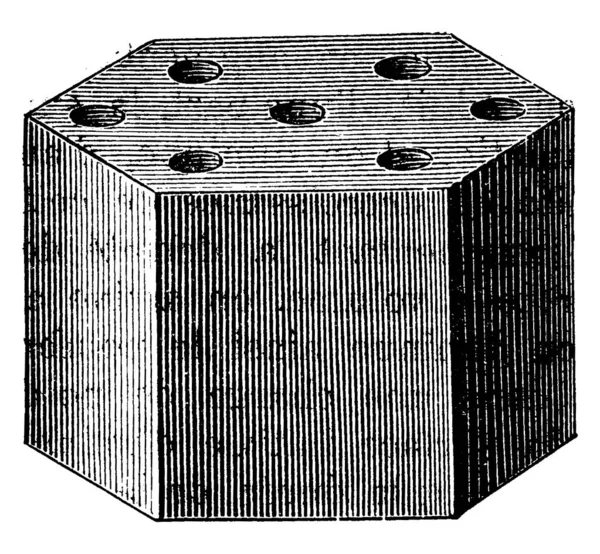 プリズムの穀物の粉 ヴィンテージには 図が刻まれています 産業百科事典 1875 — ストックベクタ