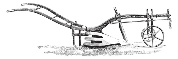 Howard Pflugzähne Mit Aasfresser Rücken Gravierte Illustration Industrieenzyklopädie Lami 1875 — Stockvektor