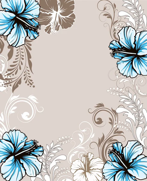 Carte Invitation Vintage Avec Motif Floral Abstrait Rétro Élégant Orné — Image vectorielle