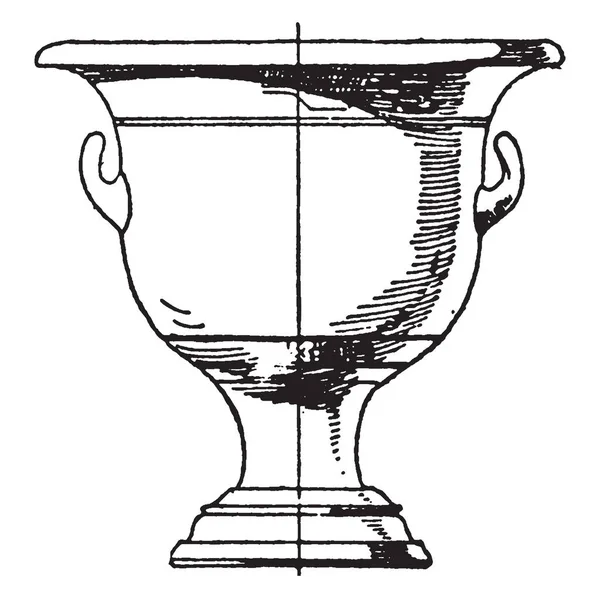Krater 是一种古董花瓶 通常用于混合水和葡萄酒 复古线条画或雕刻插图 — 图库矢量图片