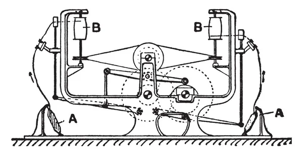 Esta Ilustración Representa Máquina Bobinado Que Las Guías Bajada Para — Archivo Imágenes Vectoriales