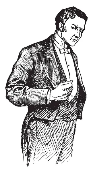 Kötülük yumruk sıkışık, vintage çizgi çizme ile ifade veya illüstrasyon oyma bir adam